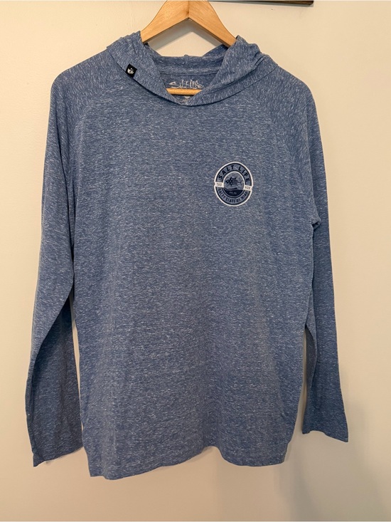 Salt Life Other - Salt‎ Life Live Salty Hooded Long Sleeve T-Shirt Blue Heather Men’s Medium